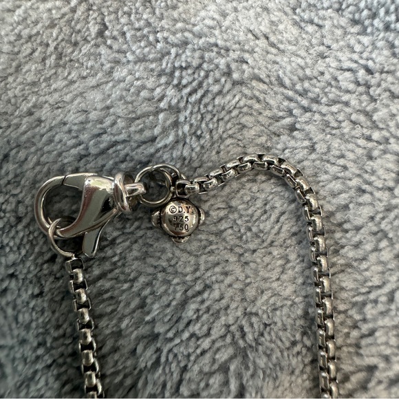 David Yurman Sterling Silver Bar Necklace With 18k Yellow Gold - Picture 5 of 14